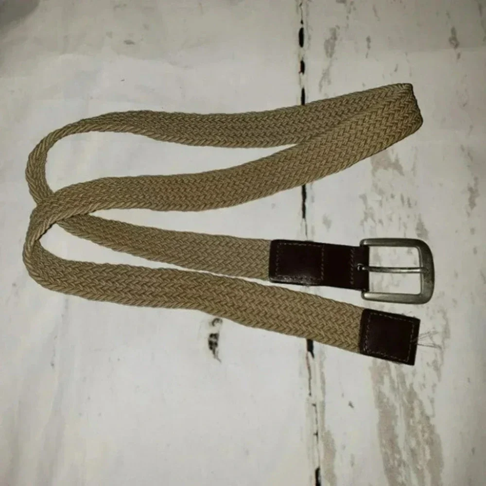 Mens W38/40 tan braided‎ fabric belt